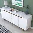 HABITAT ET JARDIN - Buffet en bois "Gondol" - 180 x 45 x 79 cm - Blanc - vignette