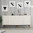 HABITAT ET JARDIN - Buffet en bois "Lyon" - 180 x 35 x 81 cm - Crème - vignette