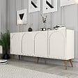 HABITAT ET JARDIN - Buffet en bois "Lyon" - 180 x 35 x 81 cm - Crème - vignette