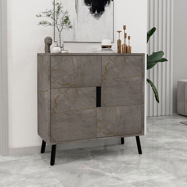 HABITAT ET JARDIN - Buffet en bois "Darien" - 76 x 35 x 79 cm - Gris - large