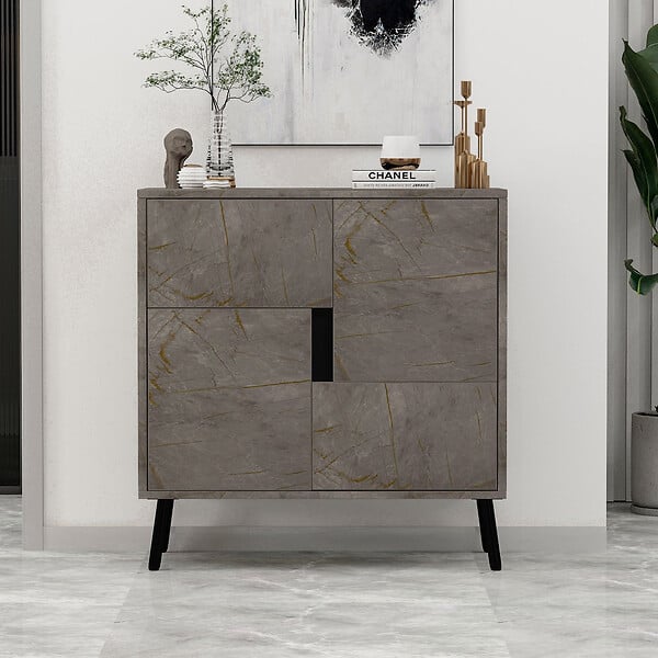 HABITAT ET JARDIN - Buffet en bois "Darien" - 76 x 35 x 79 cm - Gris - large