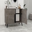 HABITAT ET JARDIN - Buffet en bois "Darien" - 76 x 35 x 79 cm - Gris - vignette