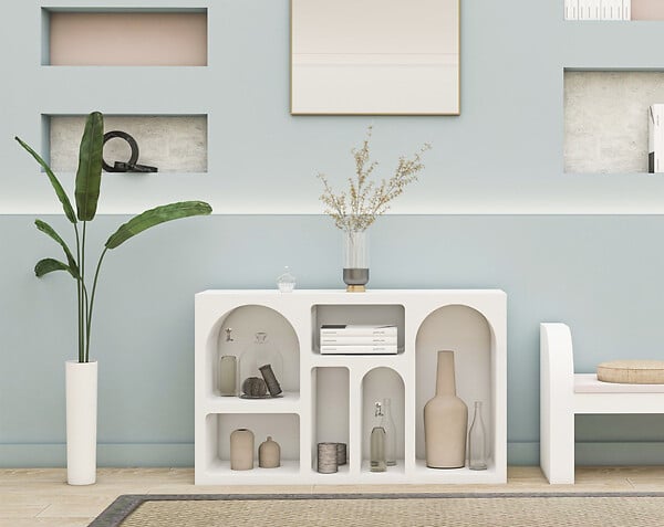 HABITAT ET JARDIN - Buffet en bois "Liva" - 120 x 37 x 74 cm - Blanc - large