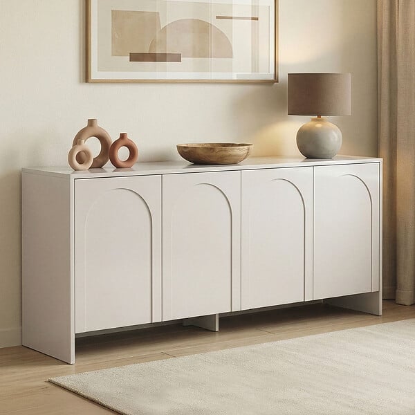 HABITAT ET JARDIN - Buffet en bois "Arlen" - 180 x 45 x 80 cm - Crème - large