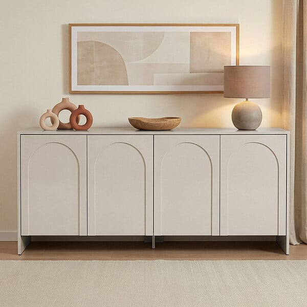 HABITAT ET JARDIN - Buffet en bois "Arlen" - 180 x 45 x 80 cm - Crème - large