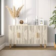HABITAT ET JARDIN - Buffet en bois "Roger" - 120 x 30 x 74 cm - Travertin - vignette