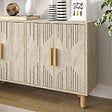 HABITAT ET JARDIN - Buffet en bois "Roger" - 120 x 30 x 74 cm - Travertin - vignette