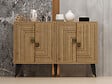 HABITAT ET JARDIN - Buffet en bois "Ahart" - 120 x 30 x 80 cm - Chêne Saphir Or - vignette