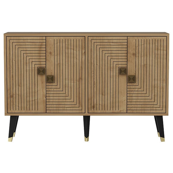 HABITAT ET JARDIN - Buffet en bois "Ahart" - 120 x 30 x 80 cm - Chêne Saphir Or - large