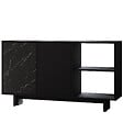 HABITAT ET JARDIN - Buffet en bois "Ravello" - 140 x 35 x 80 cm - Noir - vignette