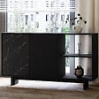 HABITAT ET JARDIN - Buffet en bois "Ravello" - 140 x 35 x 80 cm - Noir - vignette