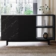 HABITAT ET JARDIN - Buffet en bois "Ravello" - 140 x 35 x 80 cm - Noir - vignette