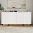 HABITAT ET JARDIN - Buffet en bois "Dorma" - 180 x 45 x 80 cm - Blanc / Pin Atlantique - vignette