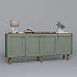 HABITAT ET JARDIN - Buffet en bois "Bohem" - 180 x 40 x 75 cm - Vert - vignette
