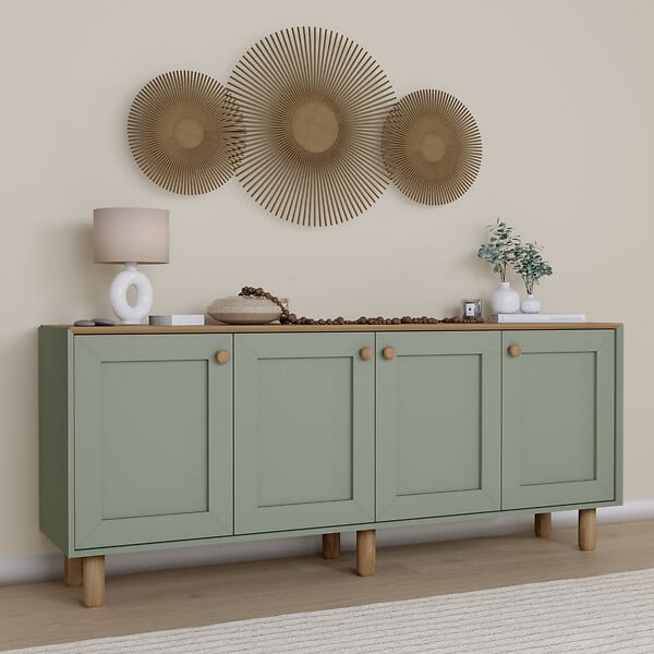HABITAT ET JARDIN - Buffet en bois "Bohem" - 180 x 40 x 75 cm - Vert - large