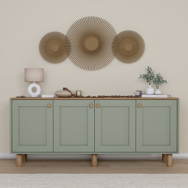 HABITAT ET JARDIN - Buffet en bois "Bohem" - 180 x 40 x 75 cm - Vert - large