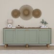 HABITAT ET JARDIN - Buffet en bois "Bohem" - 180 x 40 x 75 cm - Vert - vignette