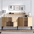 HABITAT ET JARDIN - Buffet en bois "Stella" - 180 x 40 x 55 cm - Chêne Saphir - vignette