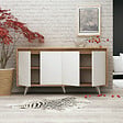 HABITAT ET JARDIN - Buffet en bois "Shans" - 140 x 40 x 86 cm - Blanc - vignette