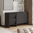 HABITAT ET JARDIN - Buffet en bois "Laris 130" - 130 x 44 x 82 cm - Gris anthracite - vignette