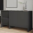 HABITAT ET JARDIN - Buffet en bois "Laris 130" - 130 x 44 x 82 cm - Gris anthracite - vignette