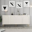 HABITAT ET JARDIN - Buffet en bois "Lyon" - 180 x 35 x 80 cm - Crème - vignette