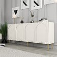 HABITAT ET JARDIN - Buffet en bois "Lyon" - 180 x 35 x 80 cm - Crème - vignette