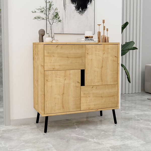 HABITAT ET JARDIN - Buffet en bois "Darien" - 76 x 35 x 79 cm - Beige - large