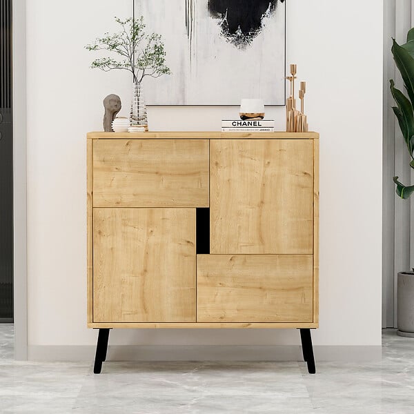 HABITAT ET JARDIN - Buffet en bois "Darien" - 76 x 35 x 79 cm - Beige - large