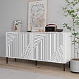 HABITAT ET JARDIN - Buffet en bois "Evolet" - 150 x 36 x 75 cm - Blanc - vignette
