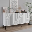 HABITAT ET JARDIN - Buffet en bois "Evolet" - 150 x 36 x 75 cm - Blanc - vignette