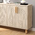 HABITAT ET JARDIN - Buffet en bois "Rodney" - 120 x 30 x 74 cm - Travertin - vignette