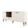 HABITAT ET JARDIN - Buffet en bois "Napoli" - 180 x 35 x 81 cm - Crème - vignette