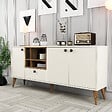 HABITAT ET JARDIN - Buffet en bois "Napoli" - 180 x 35 x 81 cm - Crème - vignette