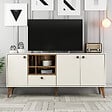 HABITAT ET JARDIN - Buffet en bois "Napoli" - 180 x 35 x 81 cm - Crème - vignette