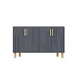 HABITAT ET JARDIN - Buffet en bois "Rodney" - 120 x 30 x 74 cm - Gris anthracite - vignette