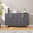 HABITAT ET JARDIN - Buffet en bois "Rodney" - 120 x 30 x 74 cm - Gris anthracite - vignette