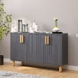 HABITAT ET JARDIN - Buffet en bois "Rodney" - 120 x 30 x 74 cm - Gris anthracite - vignette