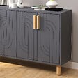 HABITAT ET JARDIN - Buffet en bois "Rodney" - 120 x 30 x 74 cm - Gris anthracite - vignette