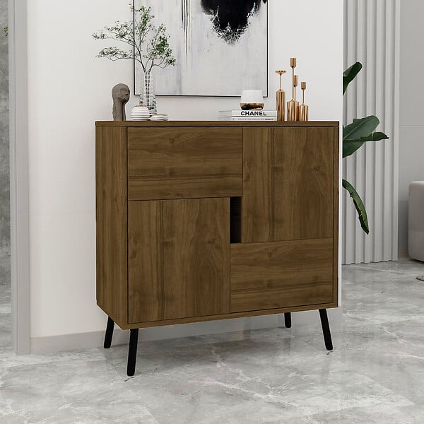 HABITAT ET JARDIN - Buffet en bois "Darien" - 76 x 35 x 79 cm - Marron - large