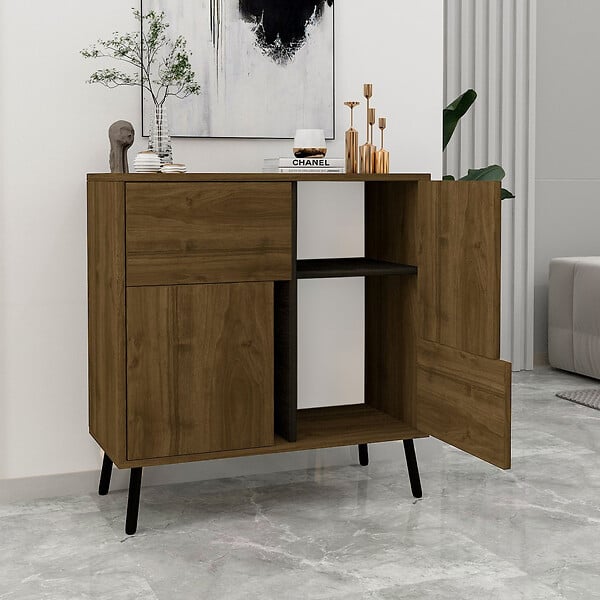 HABITAT ET JARDIN - Buffet en bois "Darien" - 76 x 35 x 79 cm - Marron - large