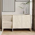HABITAT ET JARDIN - Buffet en bois "Laris 130" - 130 x 44 x 82 cm - Travertin - vignette