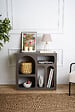 HABITAT ET JARDIN - Buffet en bois "Lessa" - 80 x 37 x 74 cm - Gris anthracite - vignette