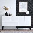 HABITAT ET JARDIN - Buffet en bois "Ginny" - 150 x 35 x 75 cm - Blanc - vignette