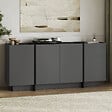 HABITAT ET JARDIN - Buffet en bois "Dorma" - 180 x 45 x 80 cm - Anthracite / Noir - vignette