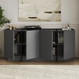 HABITAT ET JARDIN - Buffet en bois "Dorma" - 180 x 45 x 80 cm - Anthracite / Noir - vignette