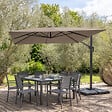 HAPPY GARDEN - Parasol déporté MOLOKAI carré 3x3m taupe + housse - vignette