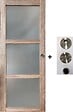 GD MENUISERIES - Porte Coulissante bois Frake Vitrée H204 x L73 cm, coquilles, tire doigt - vignette
