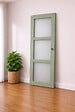 GD MENUISERIES - Porte Coulissante Vert Sauge RAL 6021 Vitrée H204 x L83 cm, coquilles, tire doigt - vignette