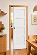 GD MENUISERIES - Porte Coulissante Tamera blanc H204 x L63 cm, Galandage, kit finition (coquille et tire doigt) - vignette